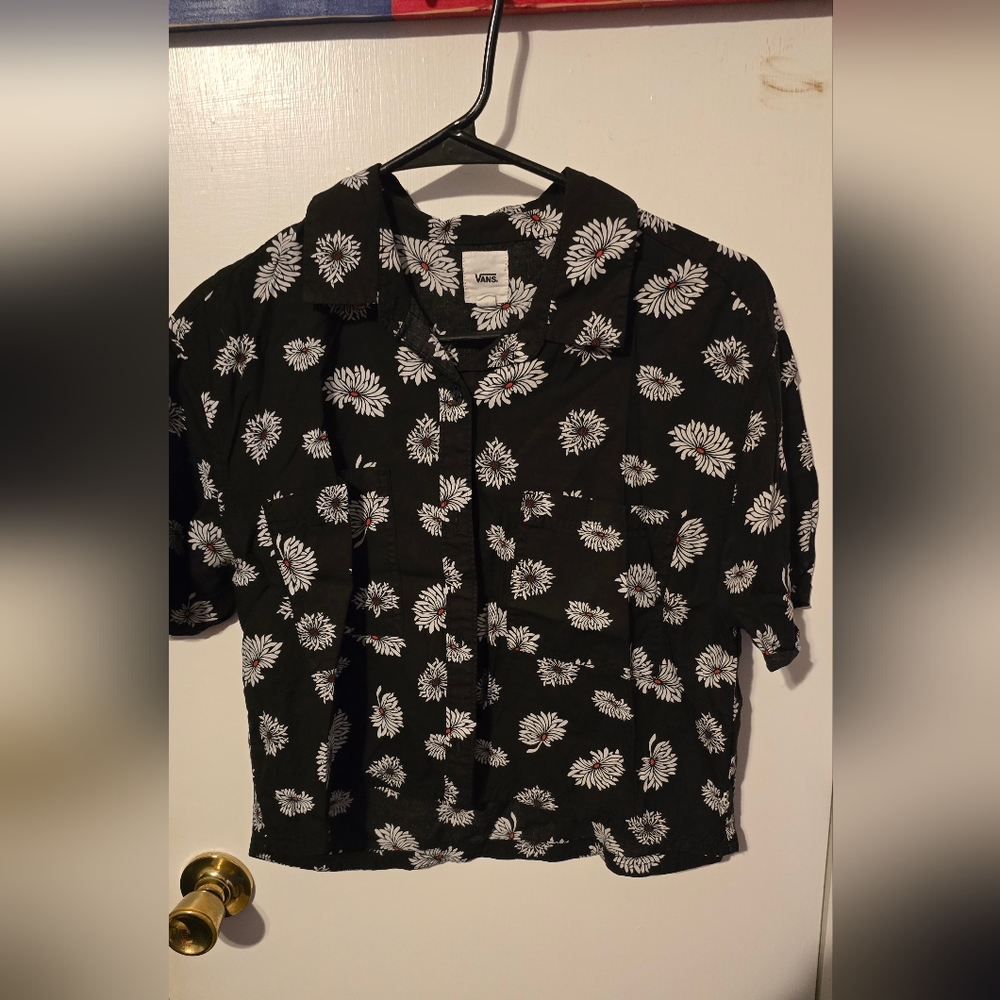 Vans Black Floral Button-Up Shirt